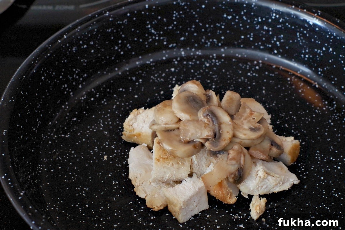 Juicy Grilled Chicken Breast Burger Recipe 5 sauteed mushrooms on diced chicken breast