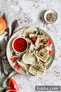 Grilled fennel with currant dressing