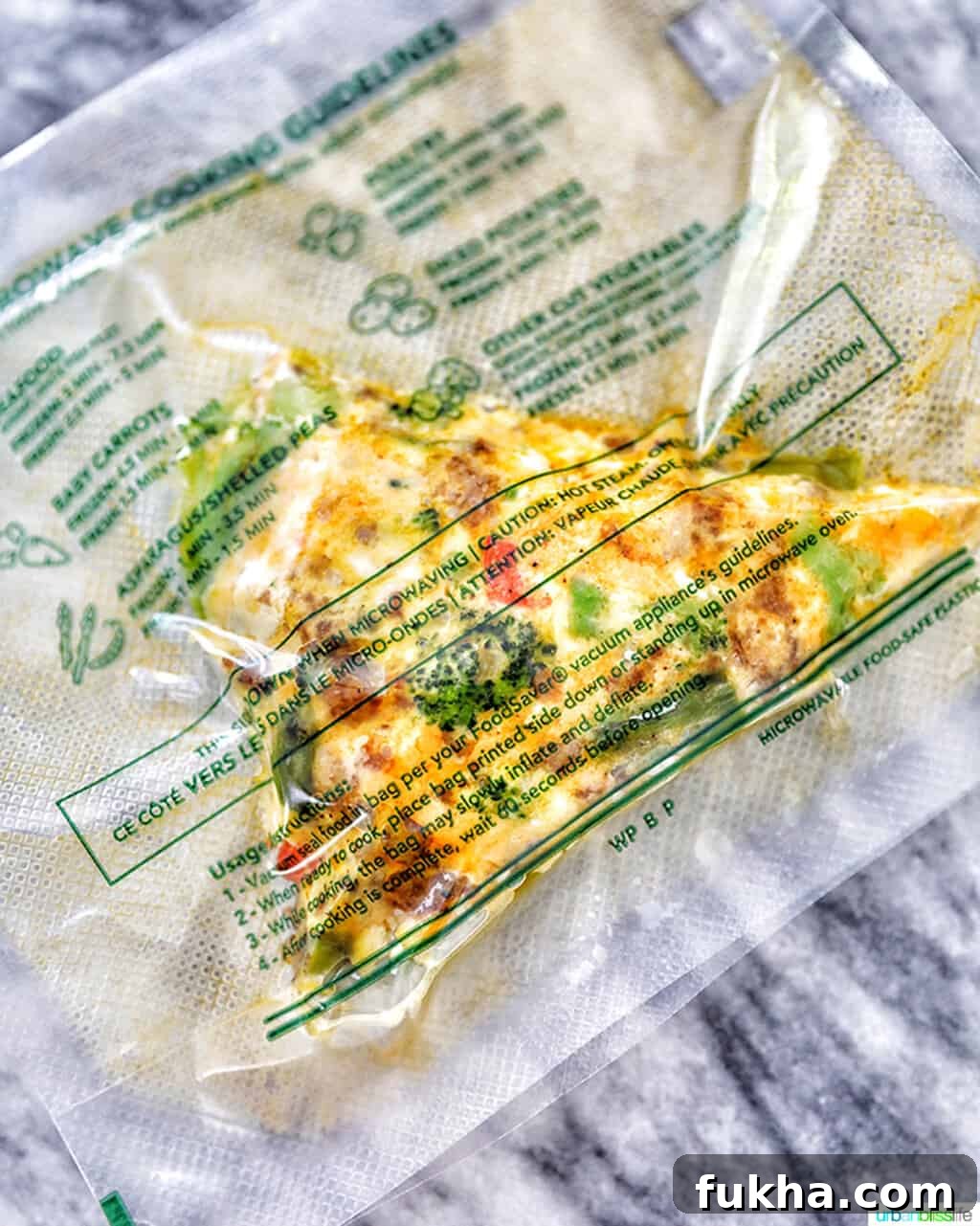 frittata in meal prep bag