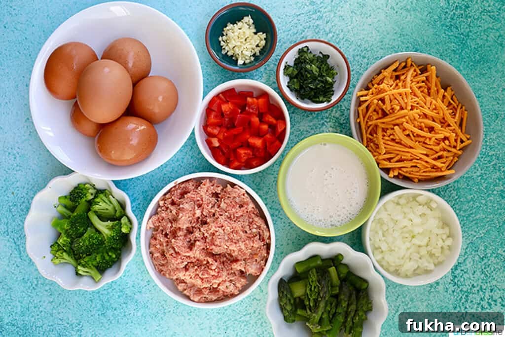 ingredients for Sausage Frittata