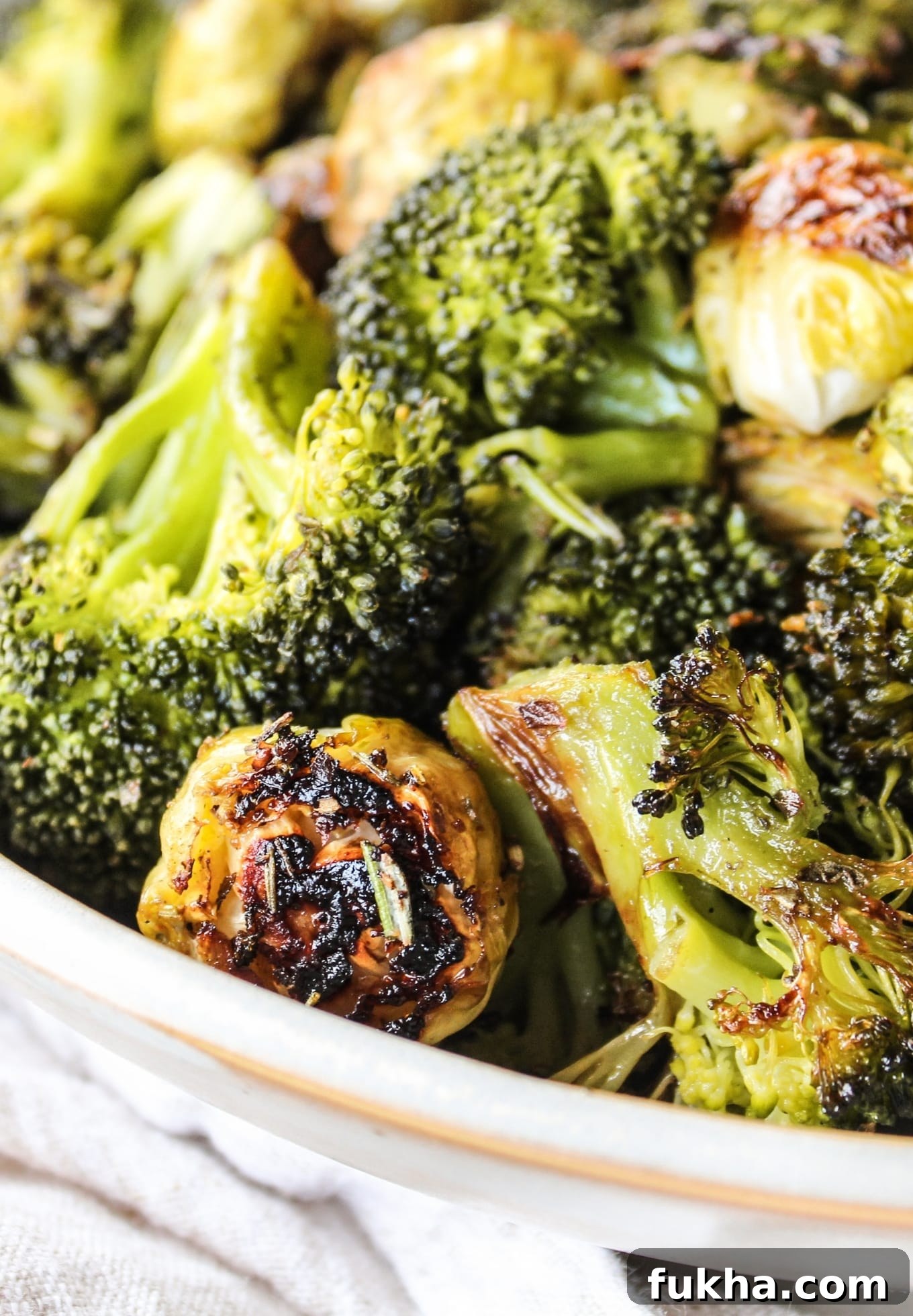 Crispy Herb-Roasted Brussels Sprouts and Broccoli 4 Sheet pan of herb roasted brussels sprouts and broccoli