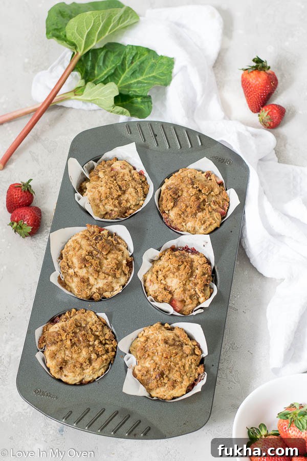 strawberry rhubarb muffins