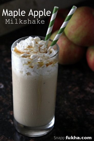 Easy Maple Apple Milkshake Recipe - a quick fall drink perfect for Halloween!