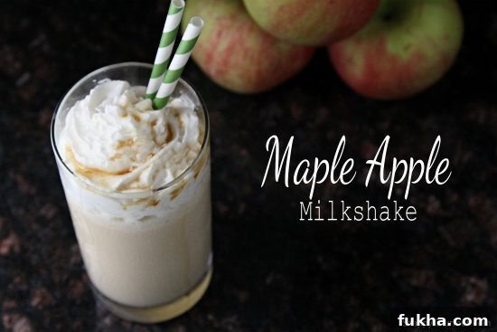 Easy Maple Apple Milkshake Recipe - a quick fall drink perfect for Halloween!