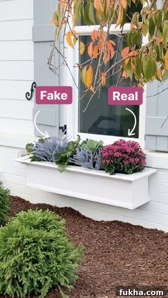 faux flowers for window boxes - a mix of Artificial Window Box Flowers and real