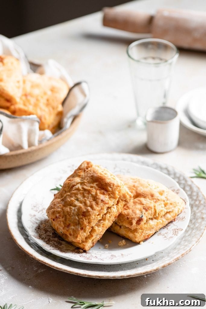 Biscuits on breakfast table with glasses.