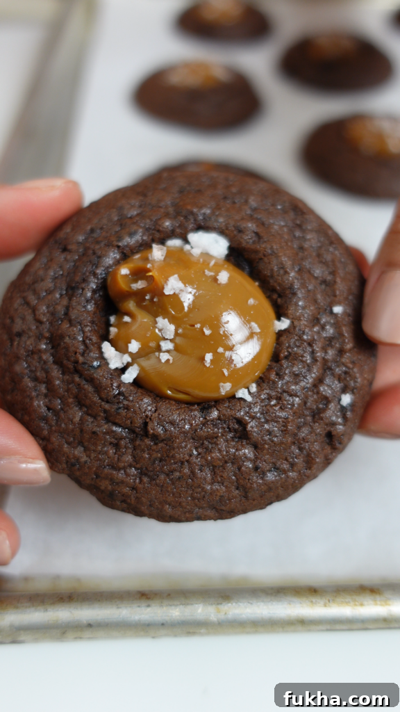 Salted Chocolate Dulce de Leche Cookies for Cookiemas Day 8 6 Stack of salted chocolate dulce de leche cookies