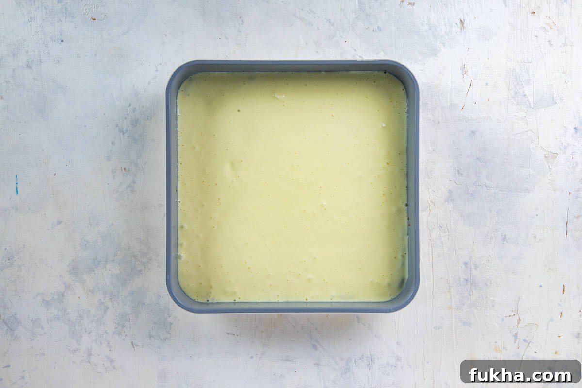 Cheesecake filling on top of almond flour crust.