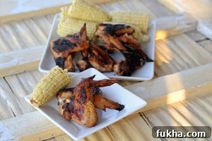 Finished grilled crispy beer wings