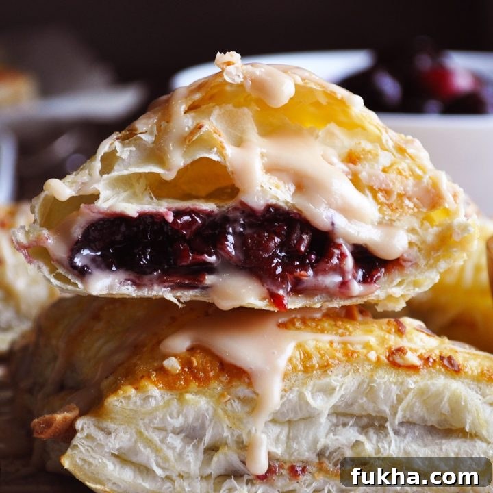 Cherry Turnovers with Cream Cheese and Almonds