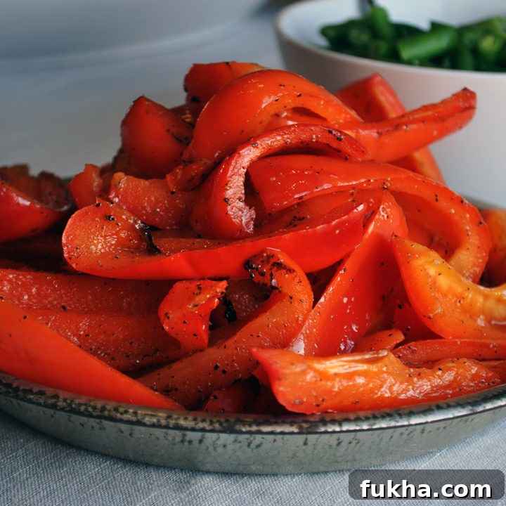 Sautéed red peppers and green beans