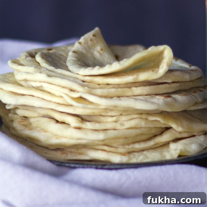 Soft Homemade Flour Tortillas {Butter Recipe}