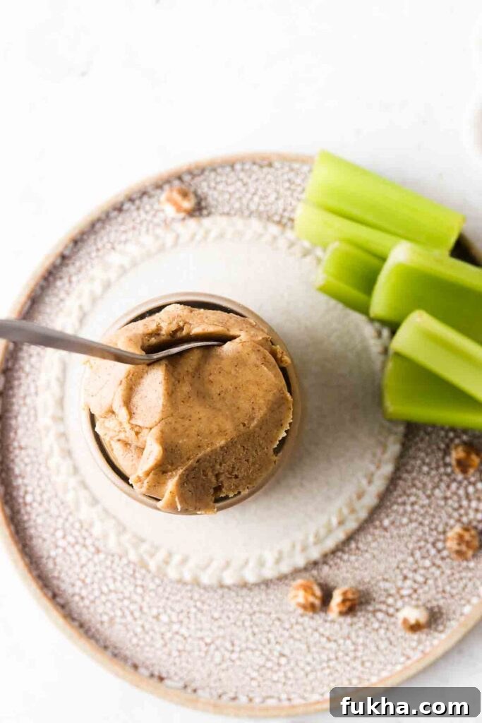 overhead shot of tigernut butter in a cup
