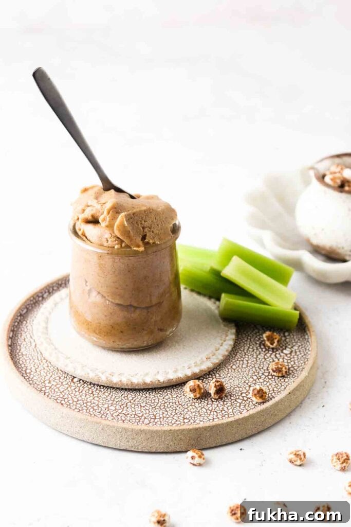 shot of tigernut butter in a cup