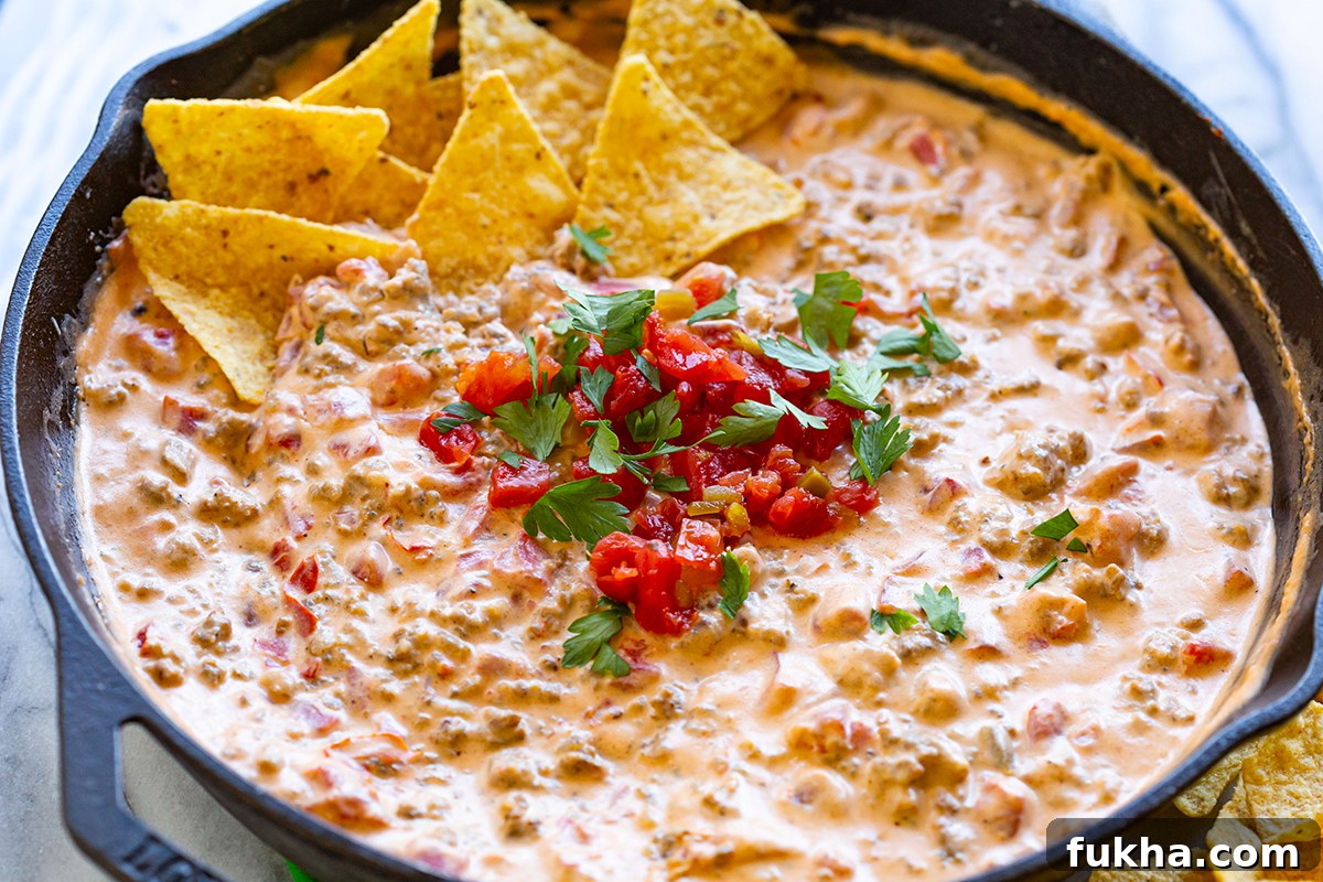 three ingredient cream cheese sausage dip with chips