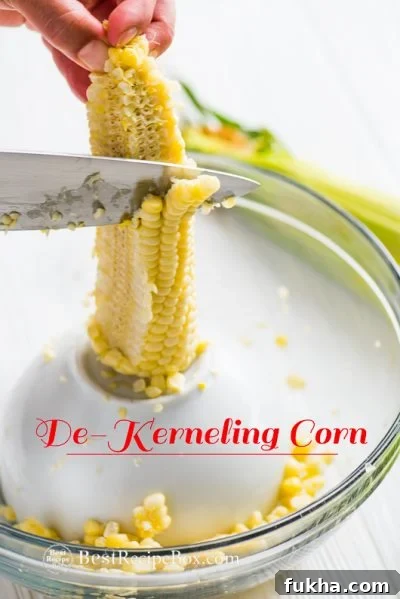 how to de kernel corn on the cob step by step