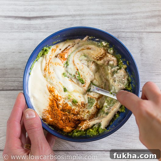 1-Ingredient Zero-Carb Chips with Spicy Cajun Avocado Mayo 14 Spicy Cajun Avocado Mayo; Mixing | Low-Carb, So Simple
