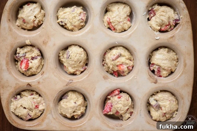 Strawberry Rhubarb Muffin batter