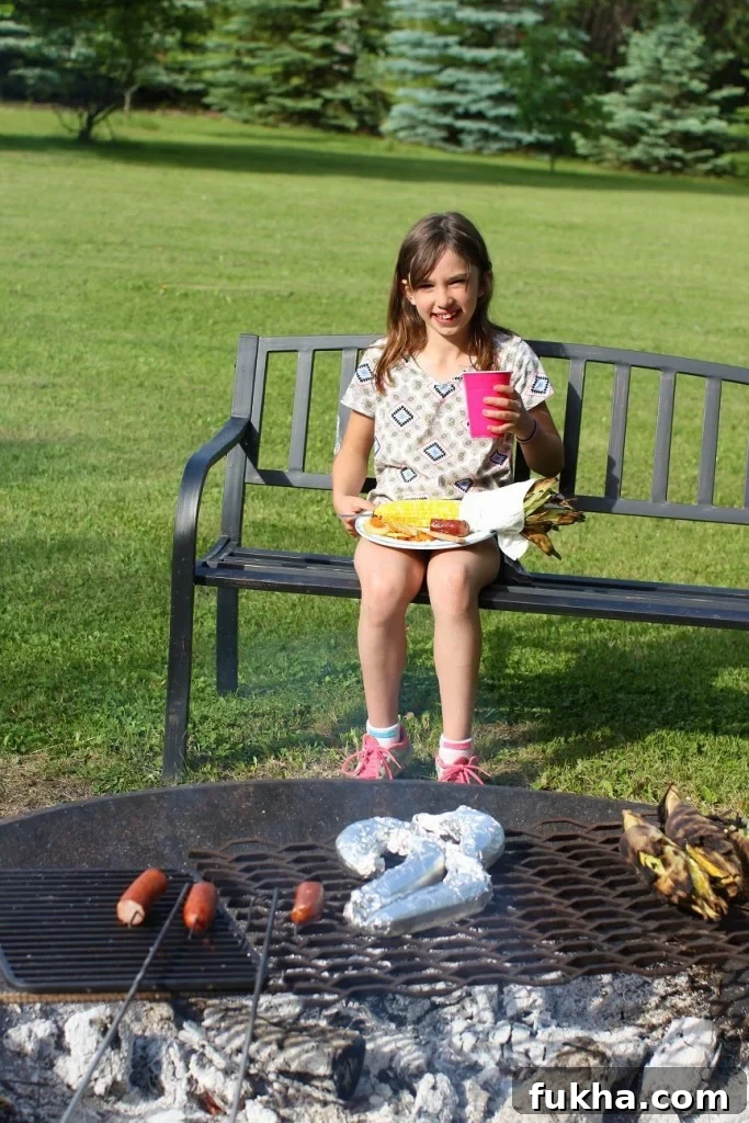 Campfire Banana Boat Recipe for Kids 12 banana boats cooking while we eat