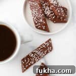Overhead view of coffee and Swedish Chocolate Slice Cookies (Chokladsnittar)
