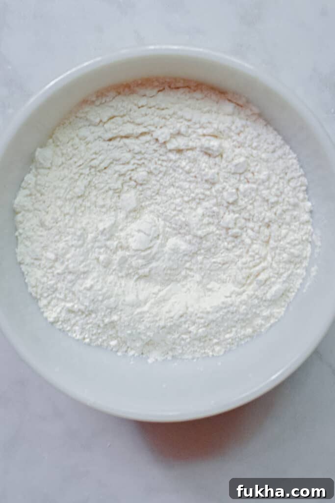 The dry ingredients are mixed together.