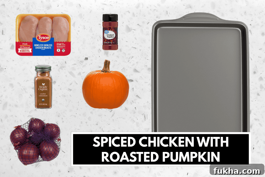 Spiced chicken with roasted pumpkin