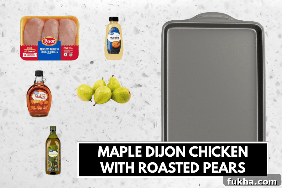 Maple Dijon chicken with roasted pears