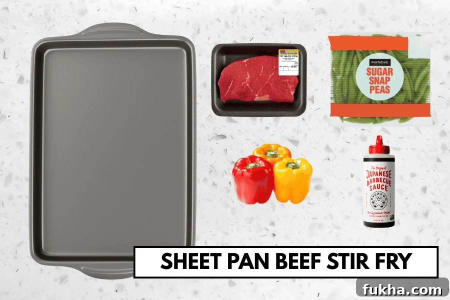 Sheet pan beef stir fry