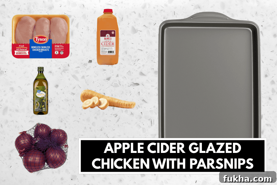 Apple cider glazed chicken with parsnips
