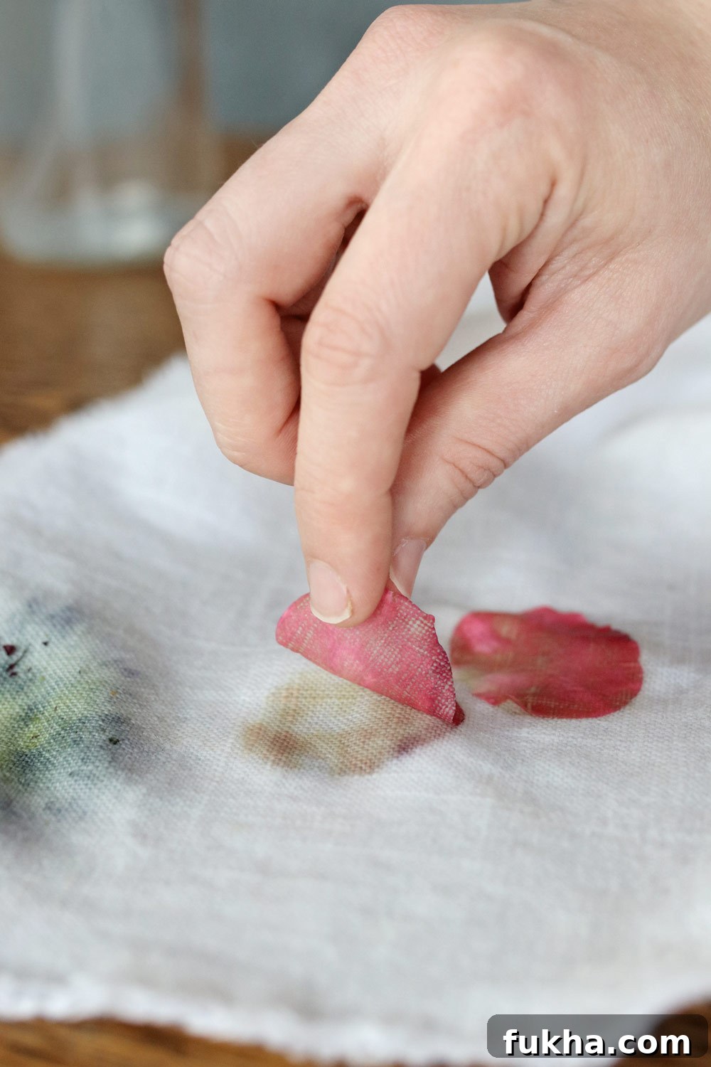 DIY Watercolor Napkins with Flower Dyeing