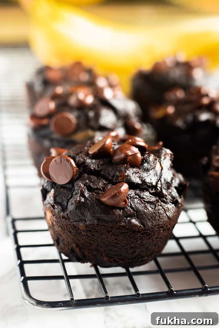 Flourless peanut butter banana chocolate muffins 